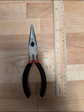 Needle Nose Pliers with Black and Red Handles
